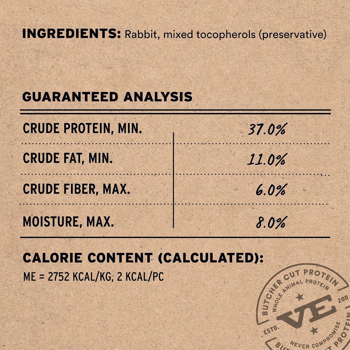 Freeze Dried Dog Treats, Rabbit Bites, 2 oz Bag
