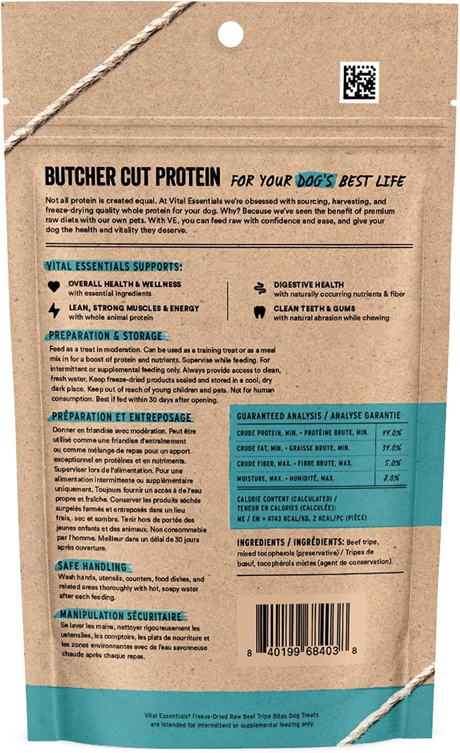 Freeze Dried Dog Treats, Rabbit Bites, 2 oz Bag