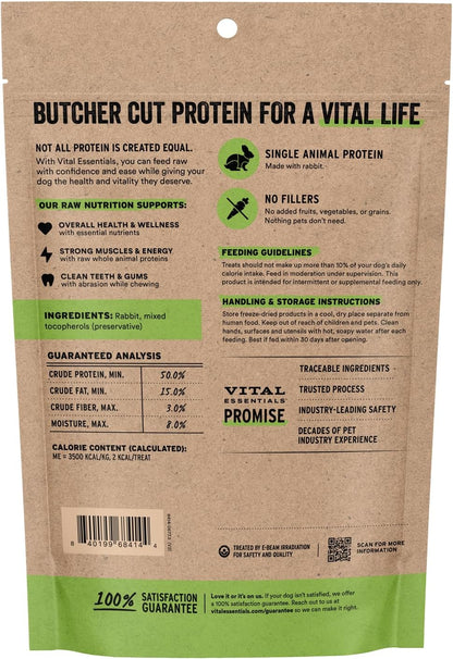 Freeze Dried Dog Treats, Rabbit Bites, 2 oz Bag