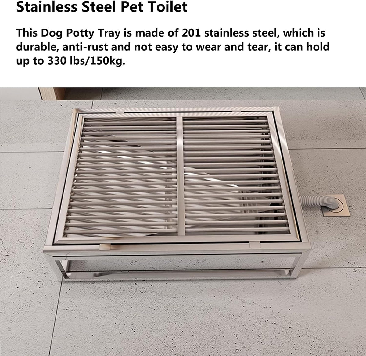 Automatic Flushing Dog Toilet, Stainless Steel Pet Toilet Dog Litter Box, Indoor Washable Dog Potty Tray for Dogs(60X40cm/23.6X15.7in)
