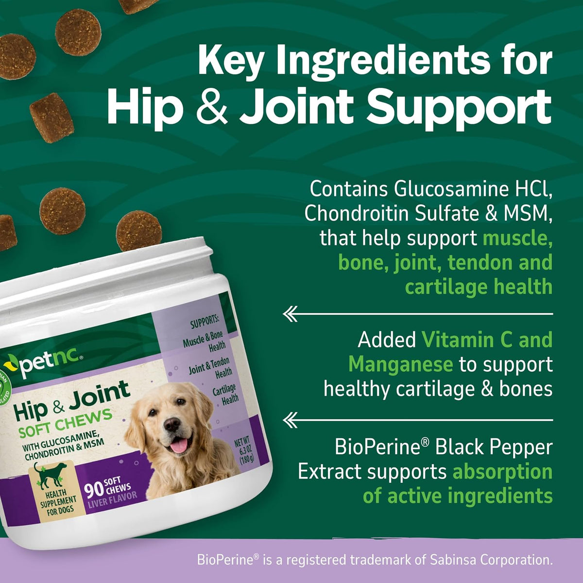 PetNC Natural Care Hip and Joint Soft Chews for Dogs, - 27591