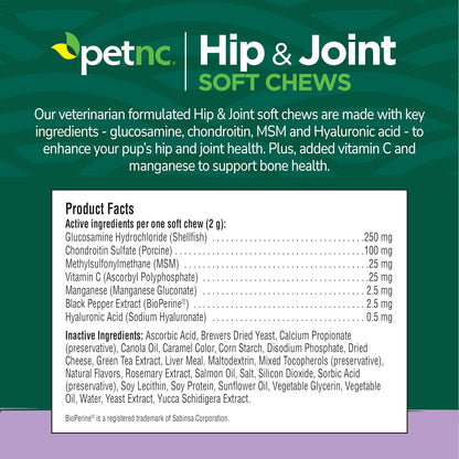 PetNC Natural Care Hip and Joint Soft Chews for Dogs, - 27591
