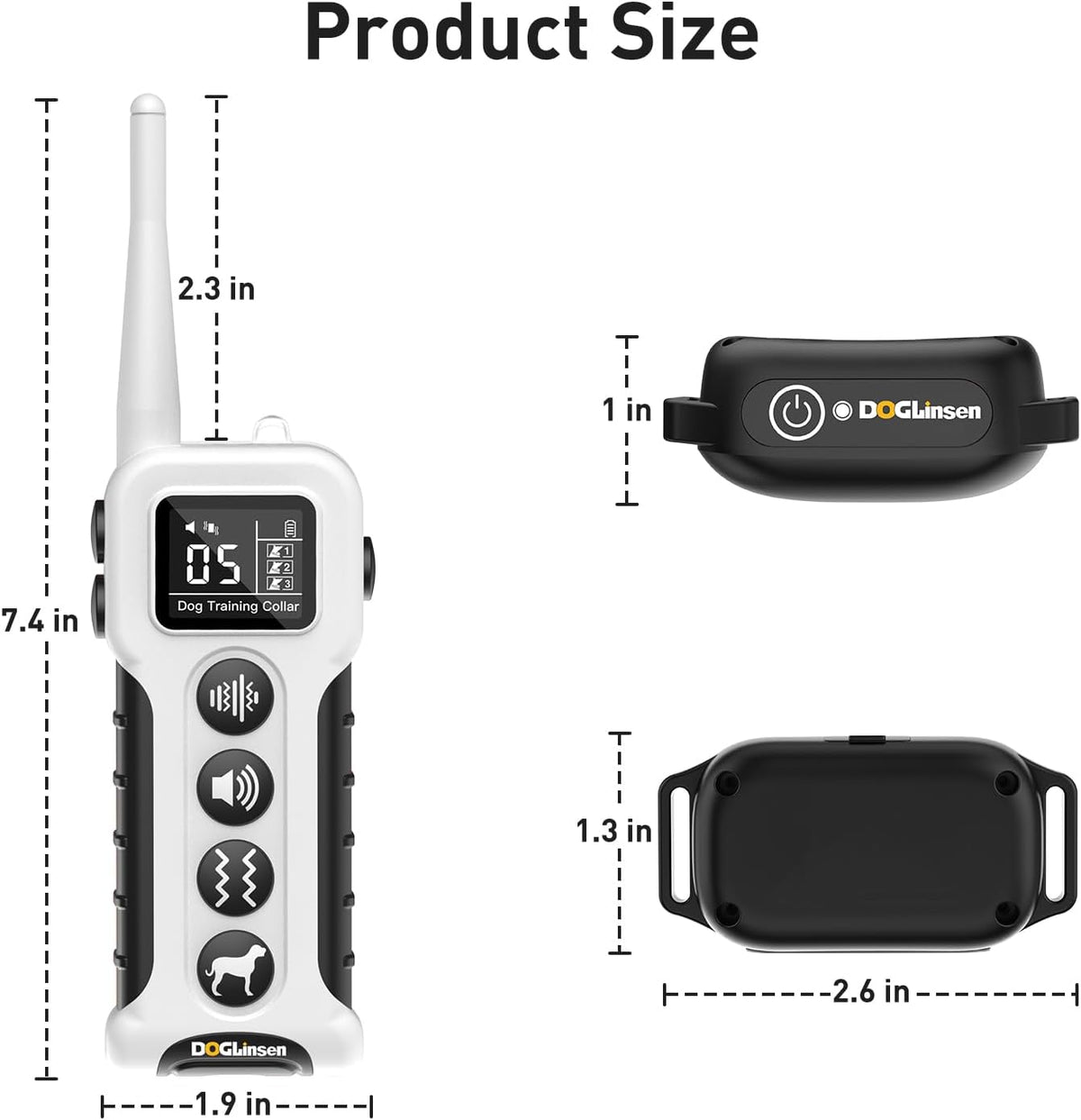 No Shock Dog Training Collar with Remote 3300ft Range