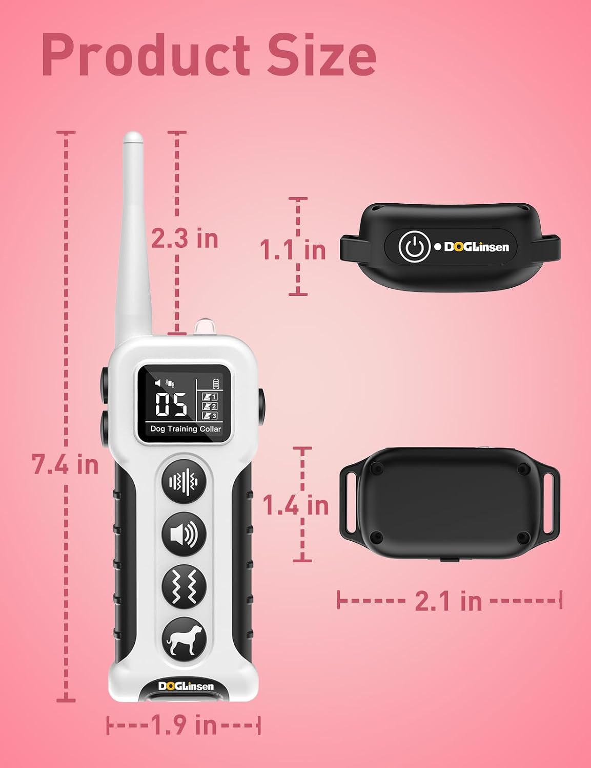 No Shock Dog Training Collar with Remote 3300ft Range