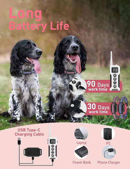 No Shock Dog Training Collar with Remote 3300ft Range