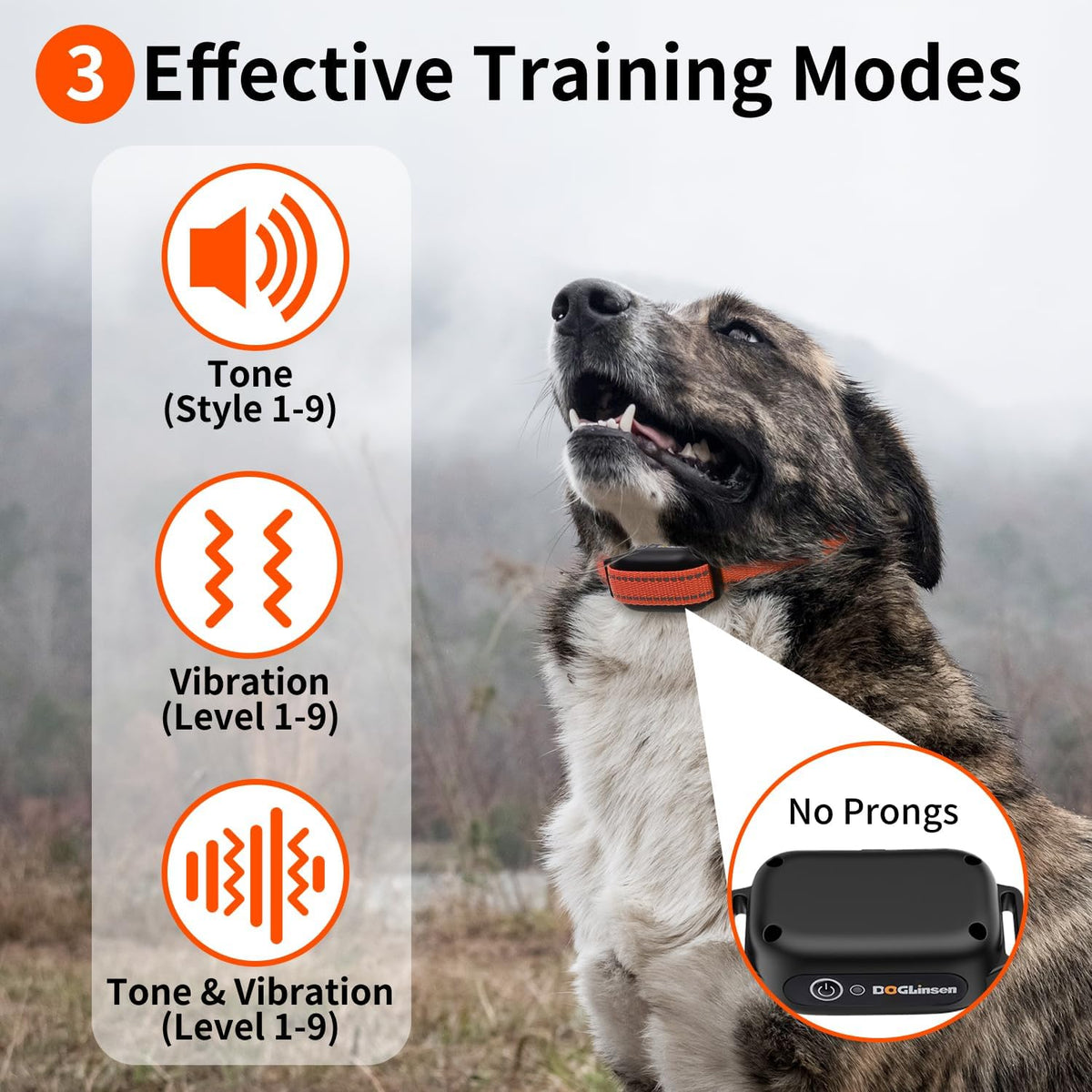 No Shock Dog Training Collar with Remote 3300ft Range