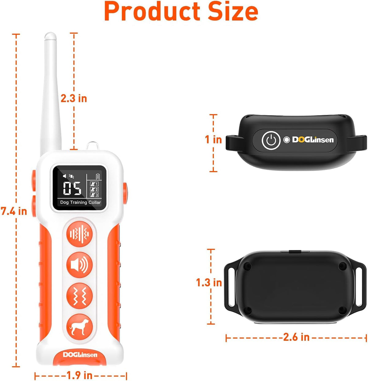 No Shock Dog Training Collar with Remote 3300ft Range