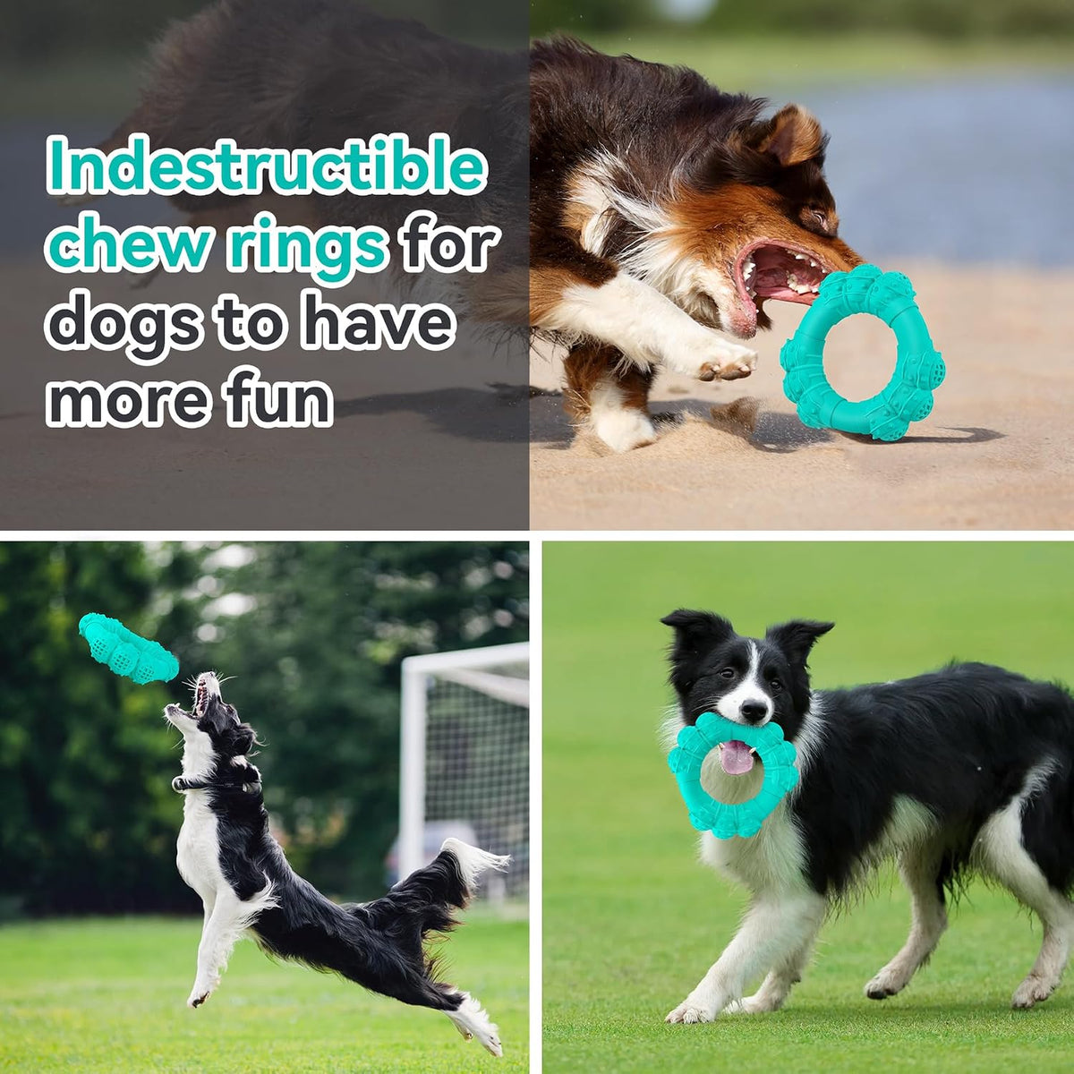 Indestructible Dog Chews - Super Duty Chew Toys for Aggressive Dogs, Puppy Teething Relief & Interactive Play
