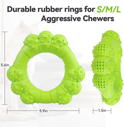 Indestructible Dog Chews - Super Duty Chew Toys for Aggressive Dogs, Puppy Teething Relief & Interactive Play