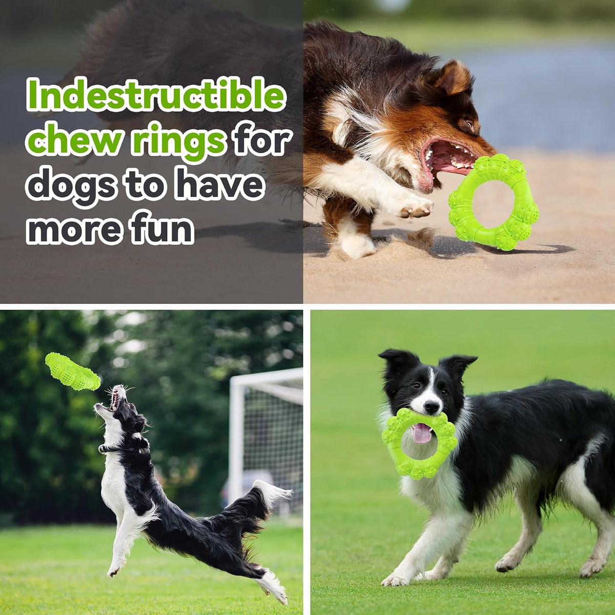 Indestructible Dog Chews - Super Duty Chew Toys for Aggressive Dogs, Puppy Teething Relief & Interactive Play