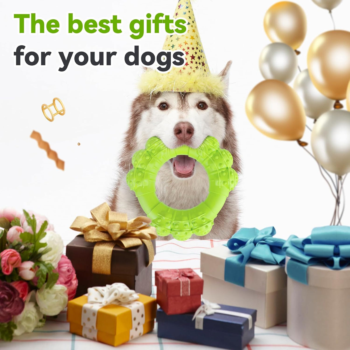 Indestructible Dog Chews - Super Duty Chew Toys for Aggressive Dogs, Puppy Teething Relief & Interactive Play