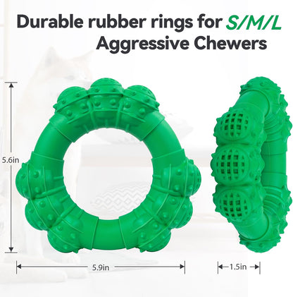 Indestructible Dog Chews - Super Duty Chew Toys for Aggressive Dogs, Puppy Teething Relief & Interactive Play