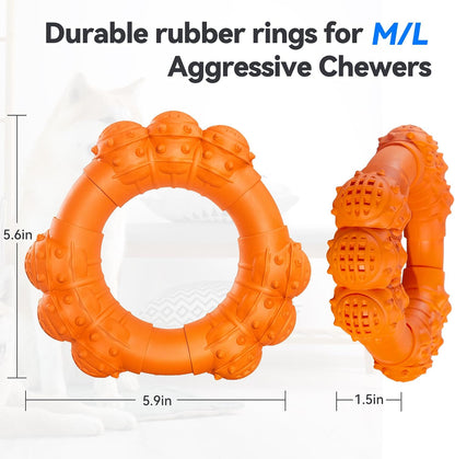 Indestructible Dog Chews - Super Duty Chew Toys for Aggressive Dogs, Puppy Teething Relief & Interactive Play