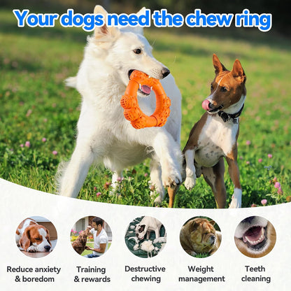 Indestructible Dog Chews - Super Duty Chew Toys for Aggressive Dogs, Puppy Teething Relief & Interactive Play