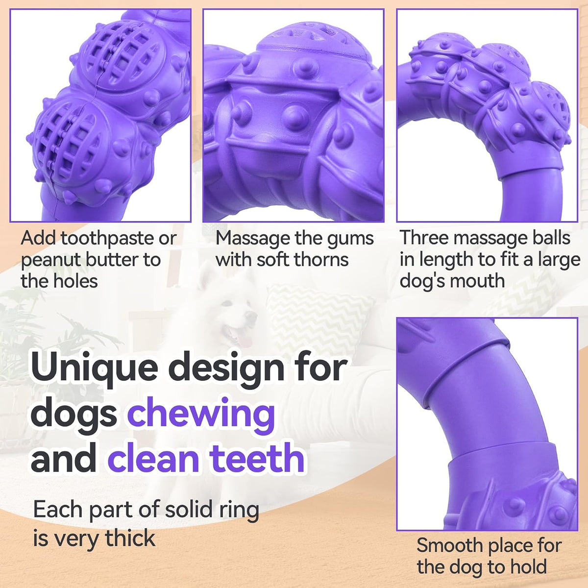 Indestructible Dog Chews - Super Duty Chew Toys for Aggressive Dogs, Puppy Teething Relief & Interactive Play