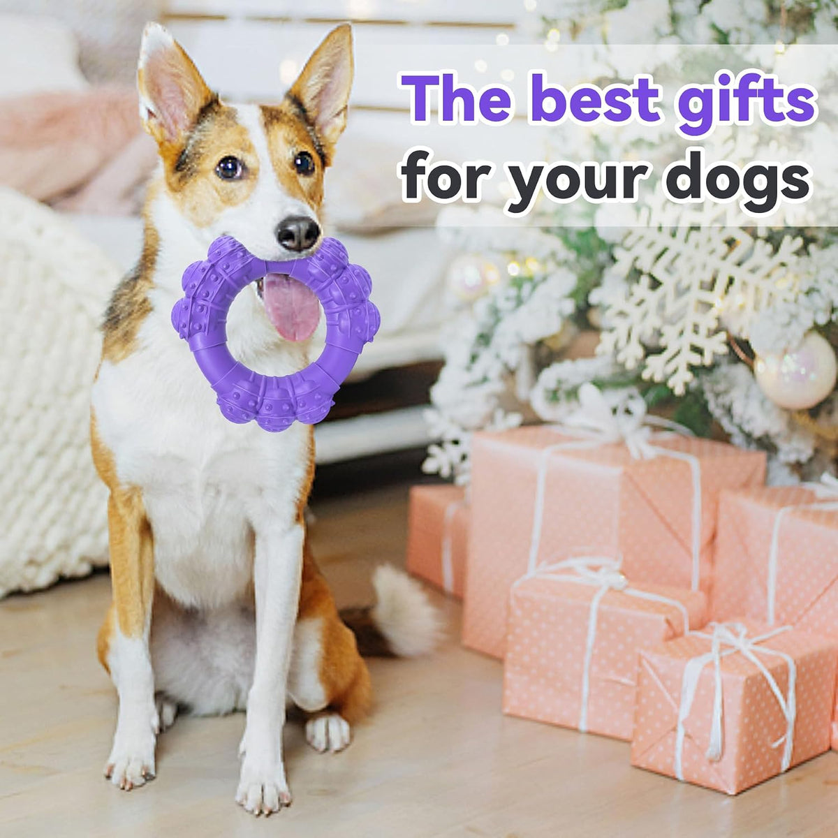 Indestructible Dog Chews - Super Duty Chew Toys for Aggressive Dogs, Puppy Teething Relief & Interactive Play