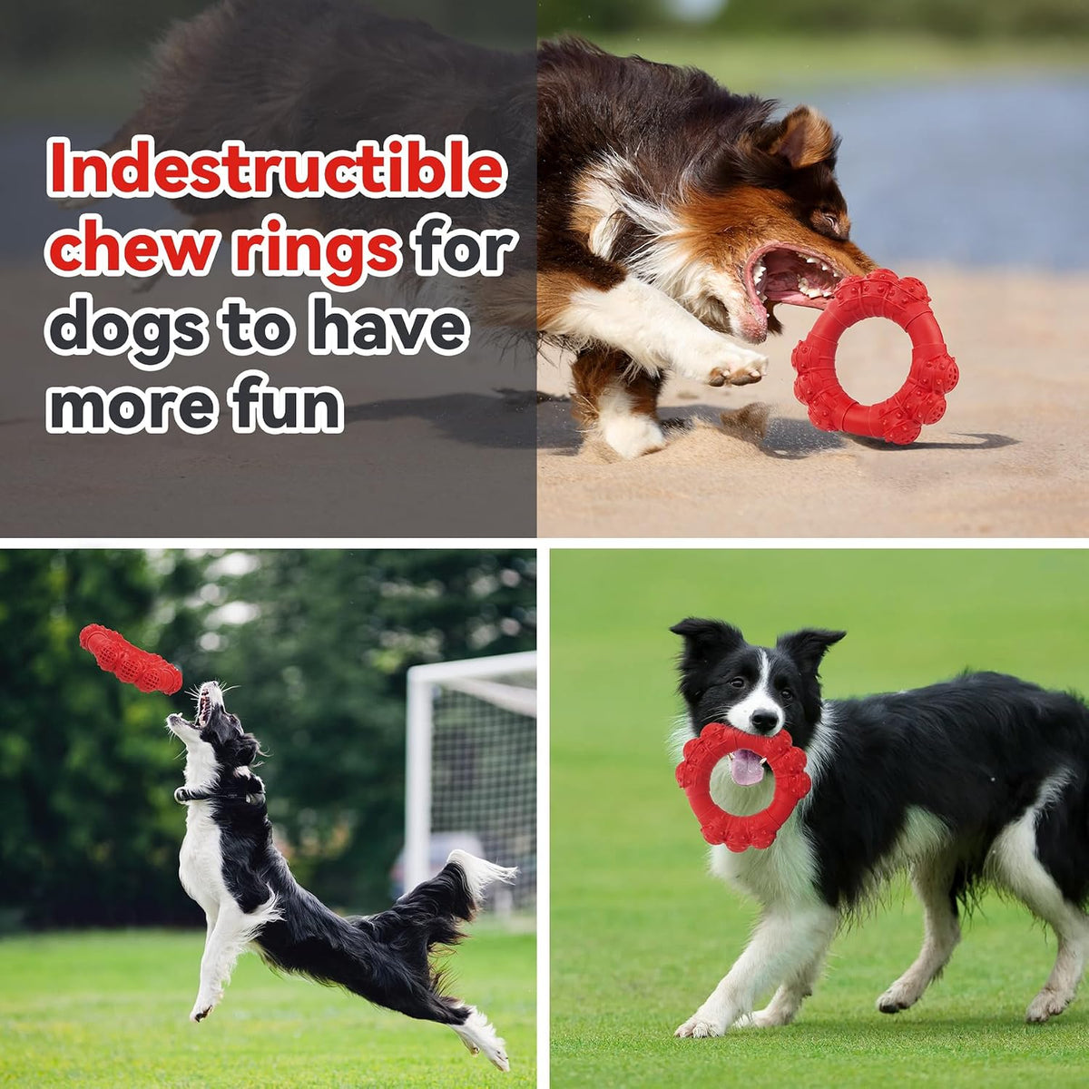 Indestructible Dog Chews - Super Duty Chew Toys for Aggressive Dogs, Puppy Teething Relief & Interactive Play