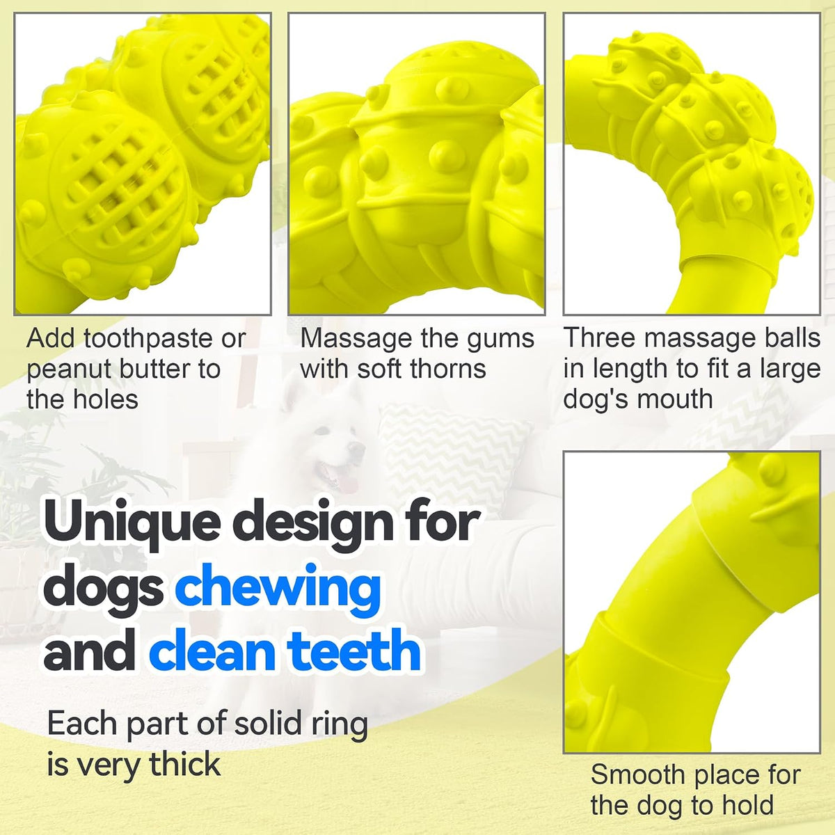 Indestructible Dog Chews - Super Duty Chew Toys for Aggressive Dogs, Puppy Teething Relief & Interactive Play
