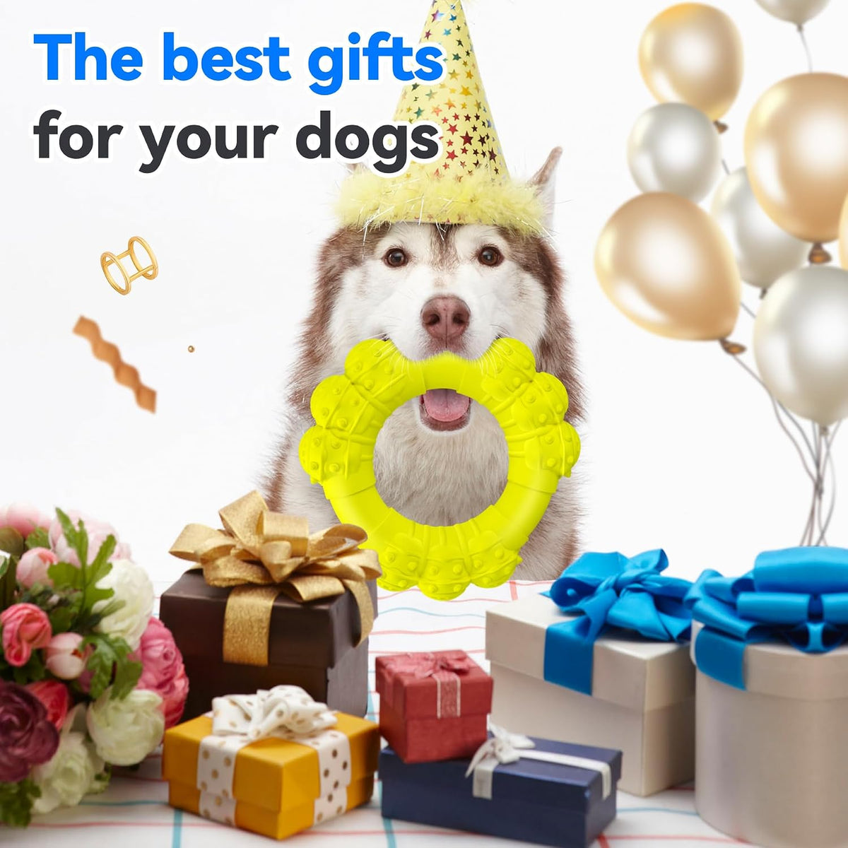 Indestructible Dog Chews - Super Duty Chew Toys for Aggressive Dogs, Puppy Teething Relief & Interactive Play
