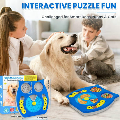 Joansan Interactive Dog Puzzle Game Toys, Dog Enrichment Toys for Puppy Mentally Stimulating Treat Dispenser Dog Treat Puzzle Feeder for Small,Medium and & Large Dogs Treat Training (Blue)