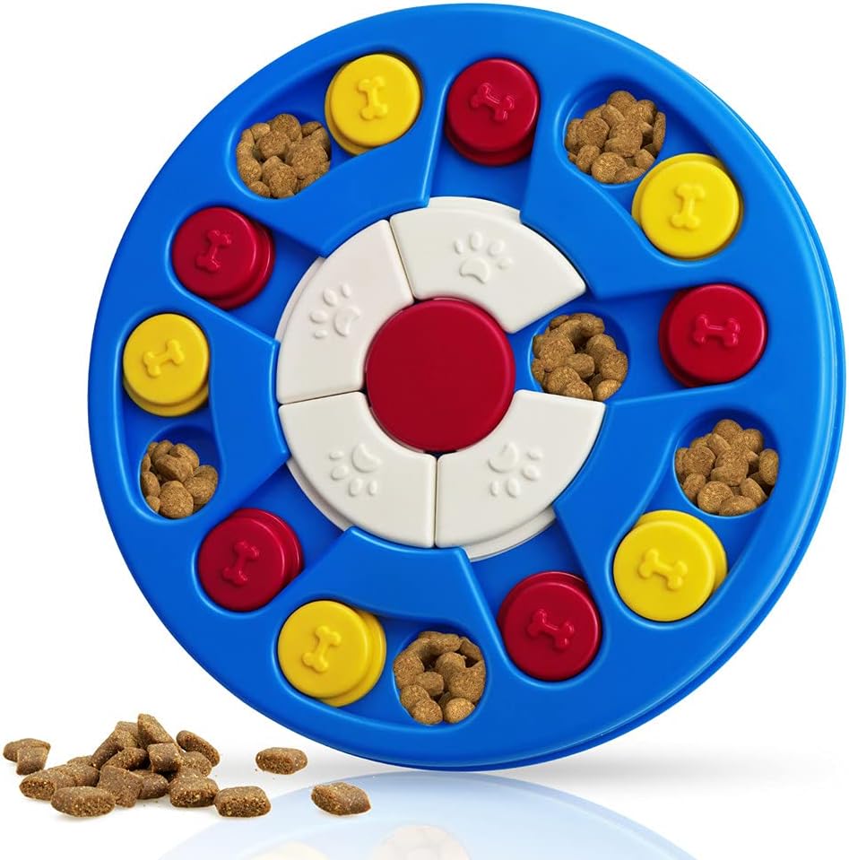 Joansan Interactive Dog Puzzle Game Toys, Dog Enrichment Toys for Puppy Mentally Stimulating Treat Dispenser Dog Treat Puzzle Feeder for Small,Medium and & Large Dogs Treat Training (Blue)
