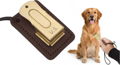 Brass and Steel Pet Training Clicker Puppy Dog Training Cricket Clicker U.S. Engraved WII Military Gear Metal Clicker