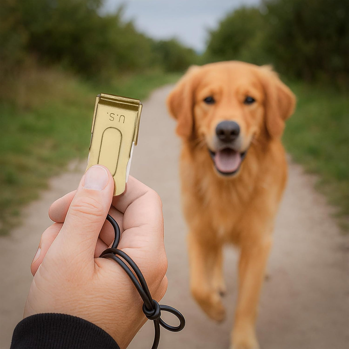 Brass and Steel Pet Training Clicker Puppy Dog Training Cricket Clicker U.S. Engraved WII Military Gear Metal Clicker