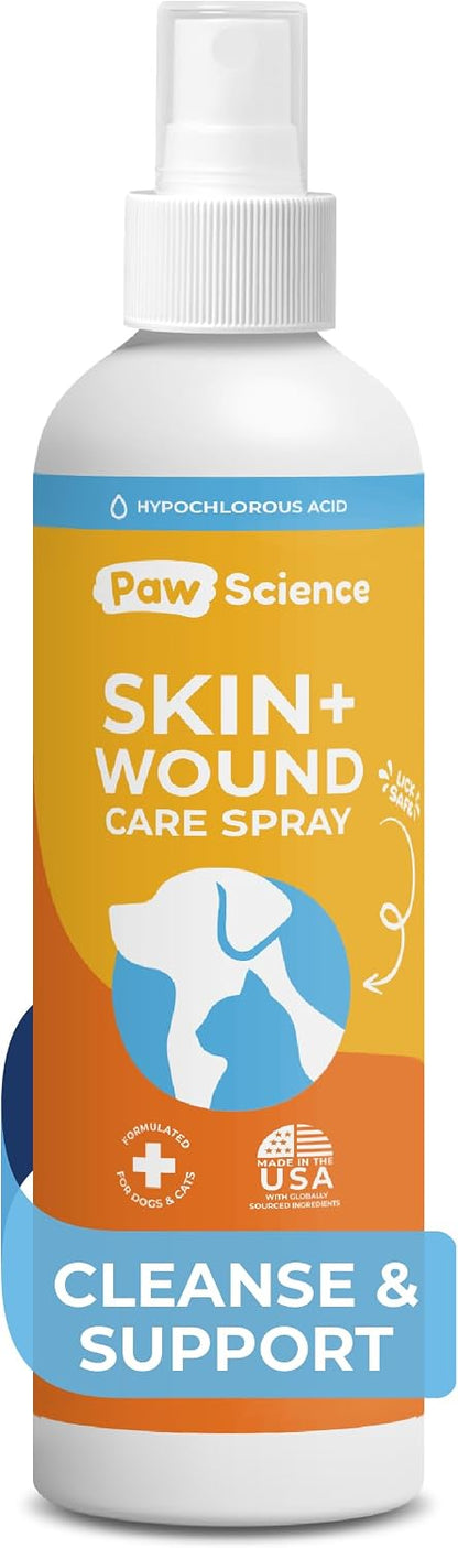 Skin & Wound Care Spray for Dogs & Cats – Lick-Safe Antiseptic Healing Aid, Itch Relief & Skin Repair Treatment for Hot Spots, Rashes, Cuts, Burns, & Irritation