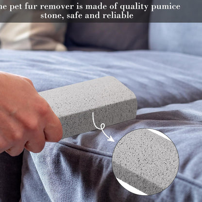 Loopeer 2 Pcs Pet Hair Remover Pumice Stone for Dog Cat Hair Removal Cleaning Pet Fur Stone 6 Inch Dog Fur Cleaning Tool for Car Interior Bedding Carpet Couch Furniture(6 x 2 x 1.6 in)