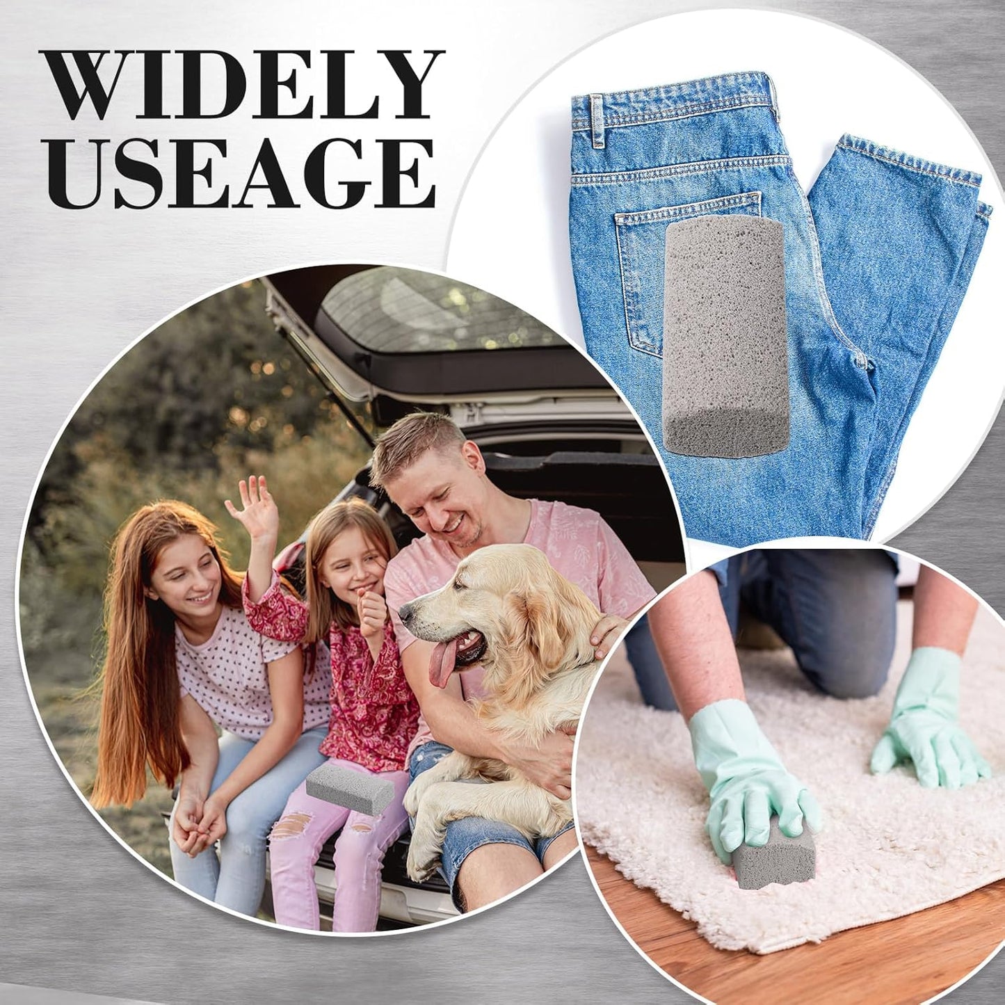 Loopeer 2 Pcs Pet Hair Remover Pumice Stone for Dog Cat Hair Removal Cleaning Pet Fur Stone 6 Inch Dog Fur Cleaning Tool for Car Interior Bedding Carpet Couch Furniture(6 x 2 x 1.6 in)