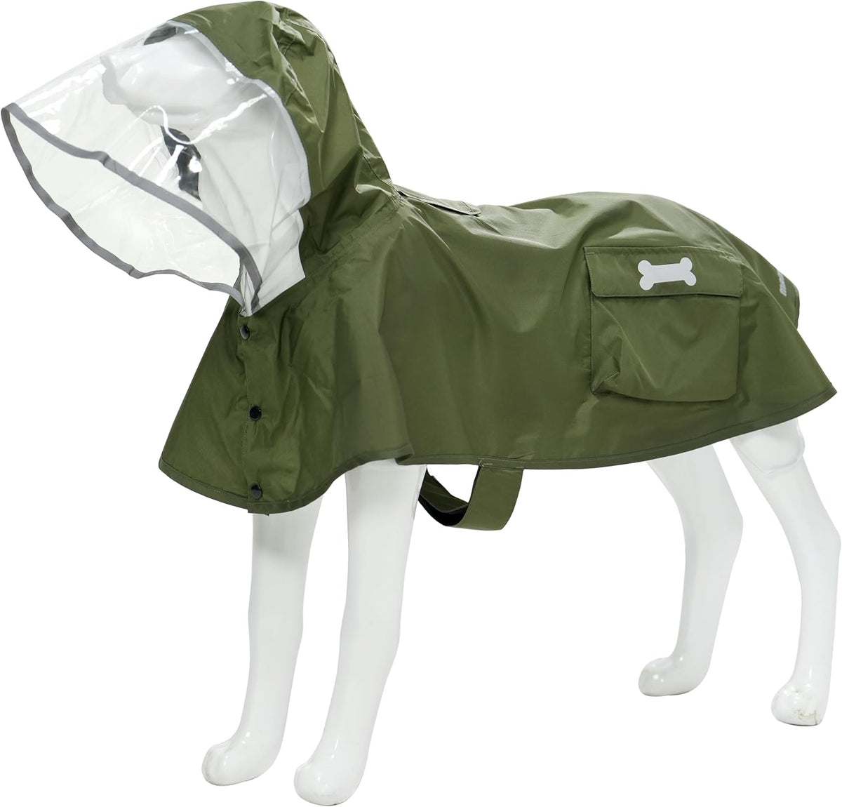 Waterproof Dog Raincoat, Adjustable Reflective Lightweight Pet Rain Clothes with Poncho Hood(Medium, Light Purple)