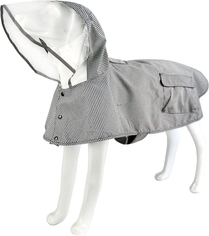 Waterproof Dog Raincoat, Adjustable Reflective Lightweight Pet Rain Clothes with Poncho Hood(Medium, Light Purple)