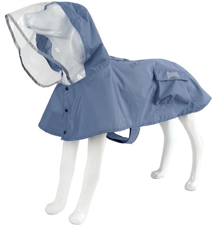 Waterproof Dog Raincoat, Adjustable Reflective Lightweight Pet Rain Clothes with Poncho Hood(Medium, Light Purple)