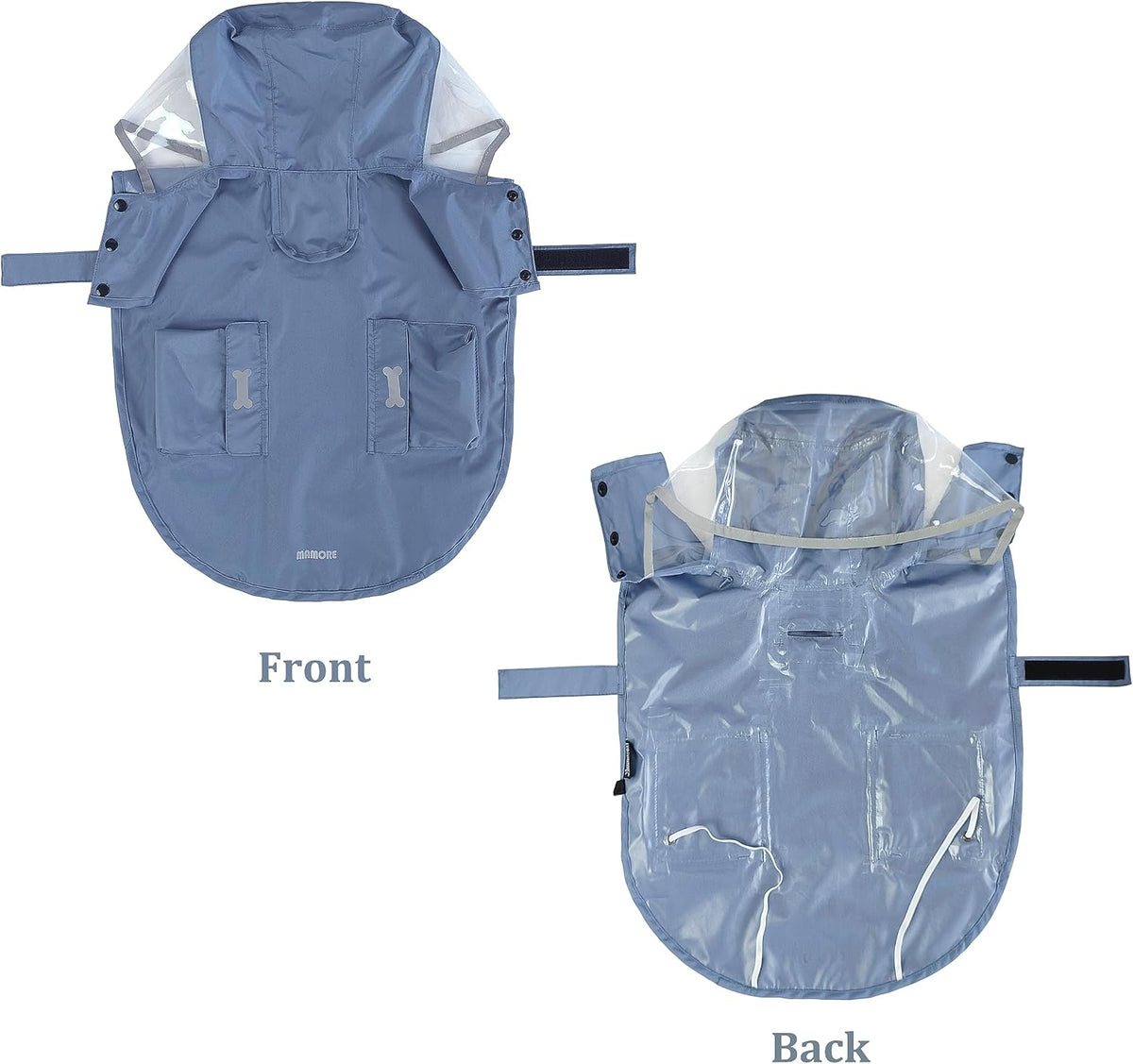 Waterproof Dog Raincoat, Adjustable Reflective Lightweight Pet Rain Clothes with Poncho Hood(Medium, Light Purple)