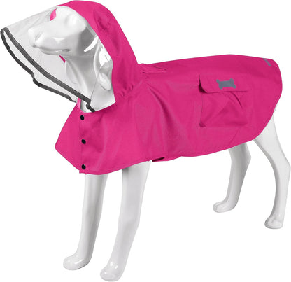 Waterproof Dog Raincoat, Adjustable Reflective Lightweight Pet Rain Clothes with Poncho Hood(Medium, Light Purple)