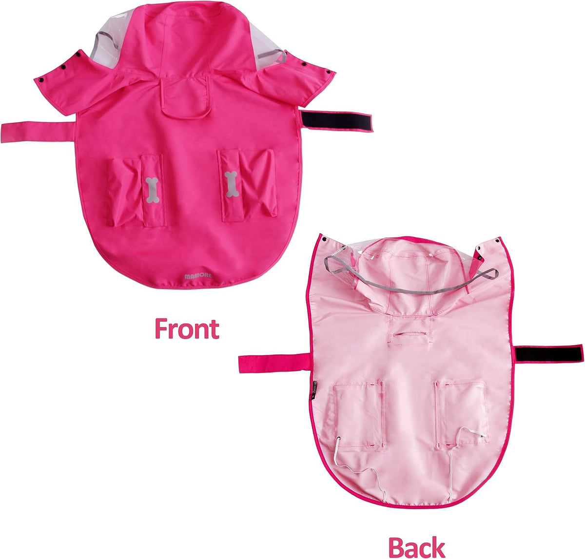 Waterproof Dog Raincoat, Adjustable Reflective Lightweight Pet Rain Clothes with Poncho Hood(Medium, Light Purple)