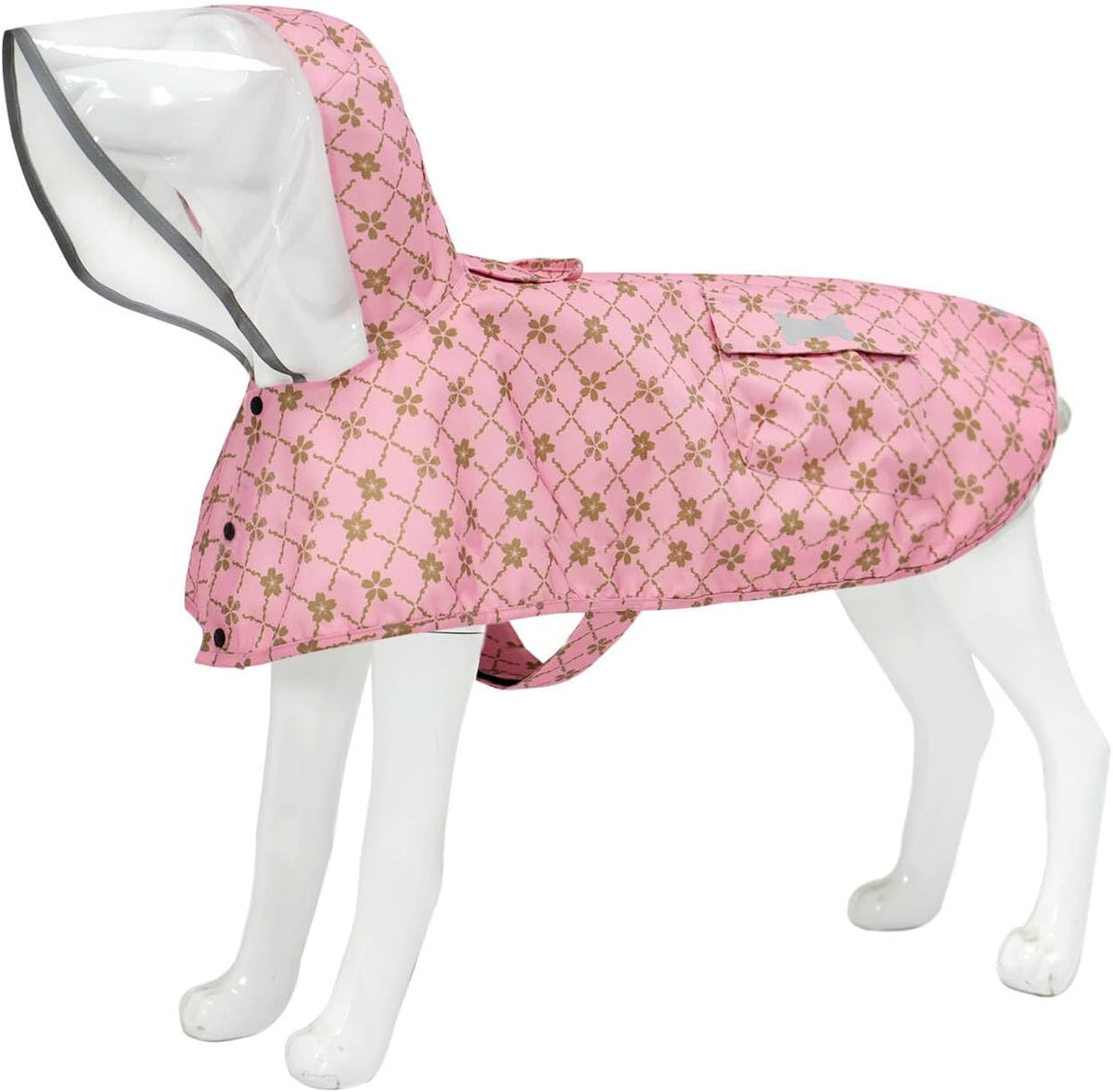 Waterproof Dog Raincoat, Adjustable Reflective Lightweight Pet Rain Clothes with Poncho Hood(Medium, Light Purple)