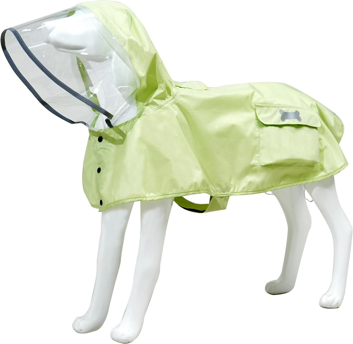 Waterproof Dog Raincoat, Adjustable Reflective Lightweight Pet Rain Clothes with Poncho Hood(Medium, Light Purple)