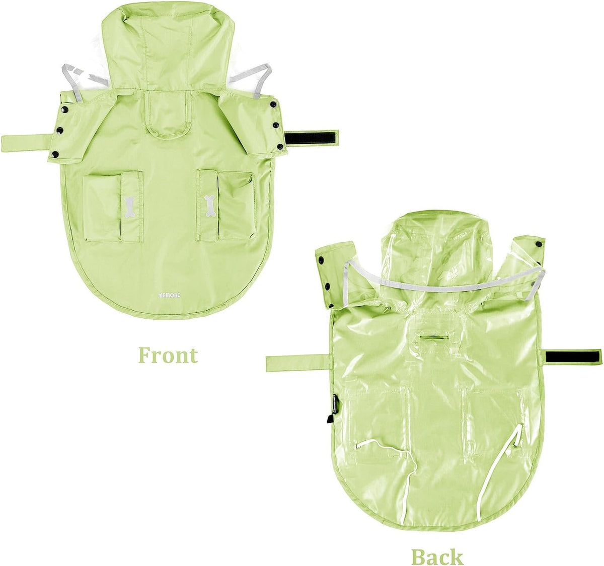 Waterproof Dog Raincoat, Adjustable Reflective Lightweight Pet Rain Clothes with Poncho Hood(Medium, Light Purple)