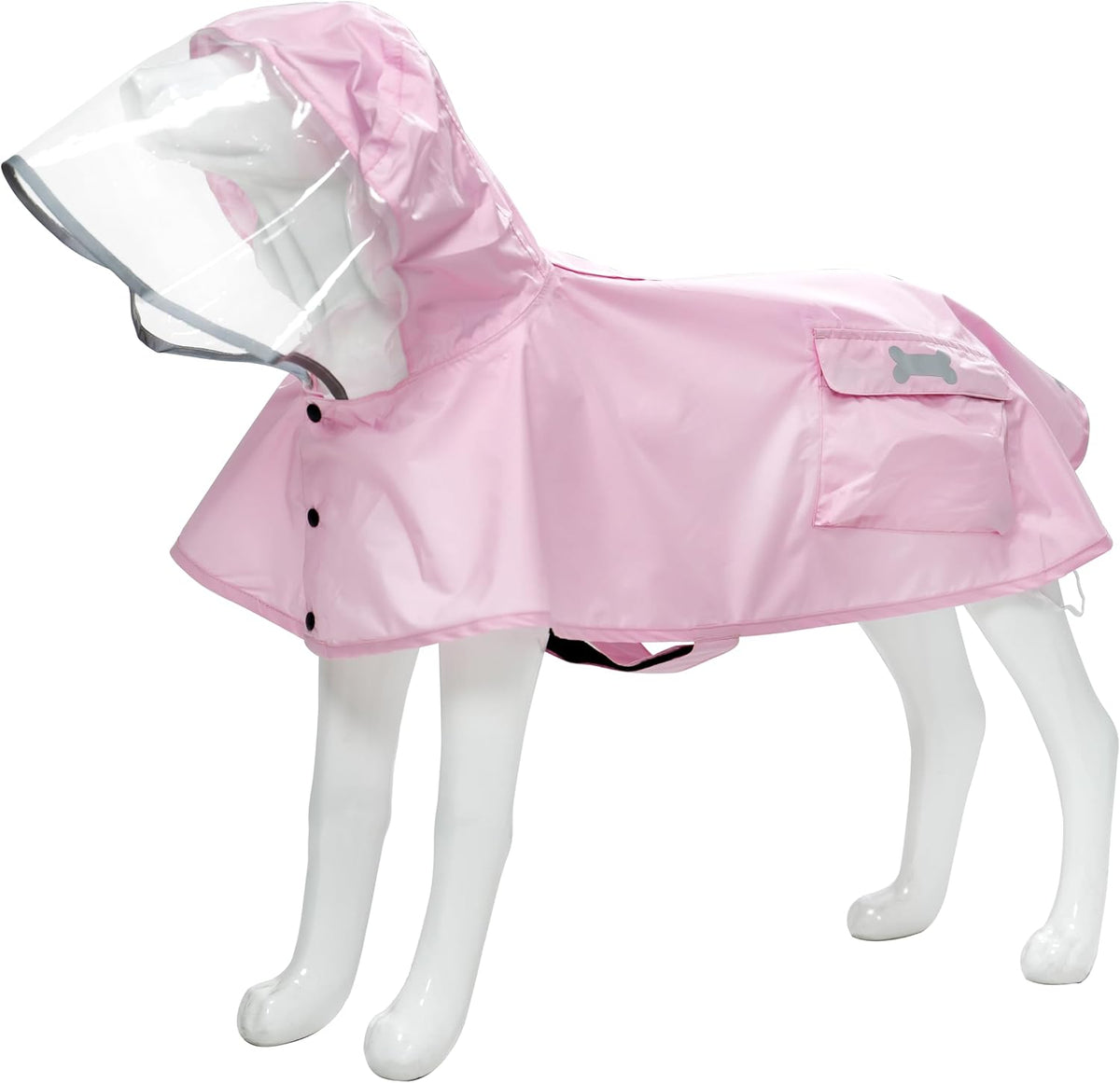 Waterproof Dog Raincoat, Adjustable Reflective Lightweight Pet Rain Clothes with Poncho Hood(Medium, Light Purple)