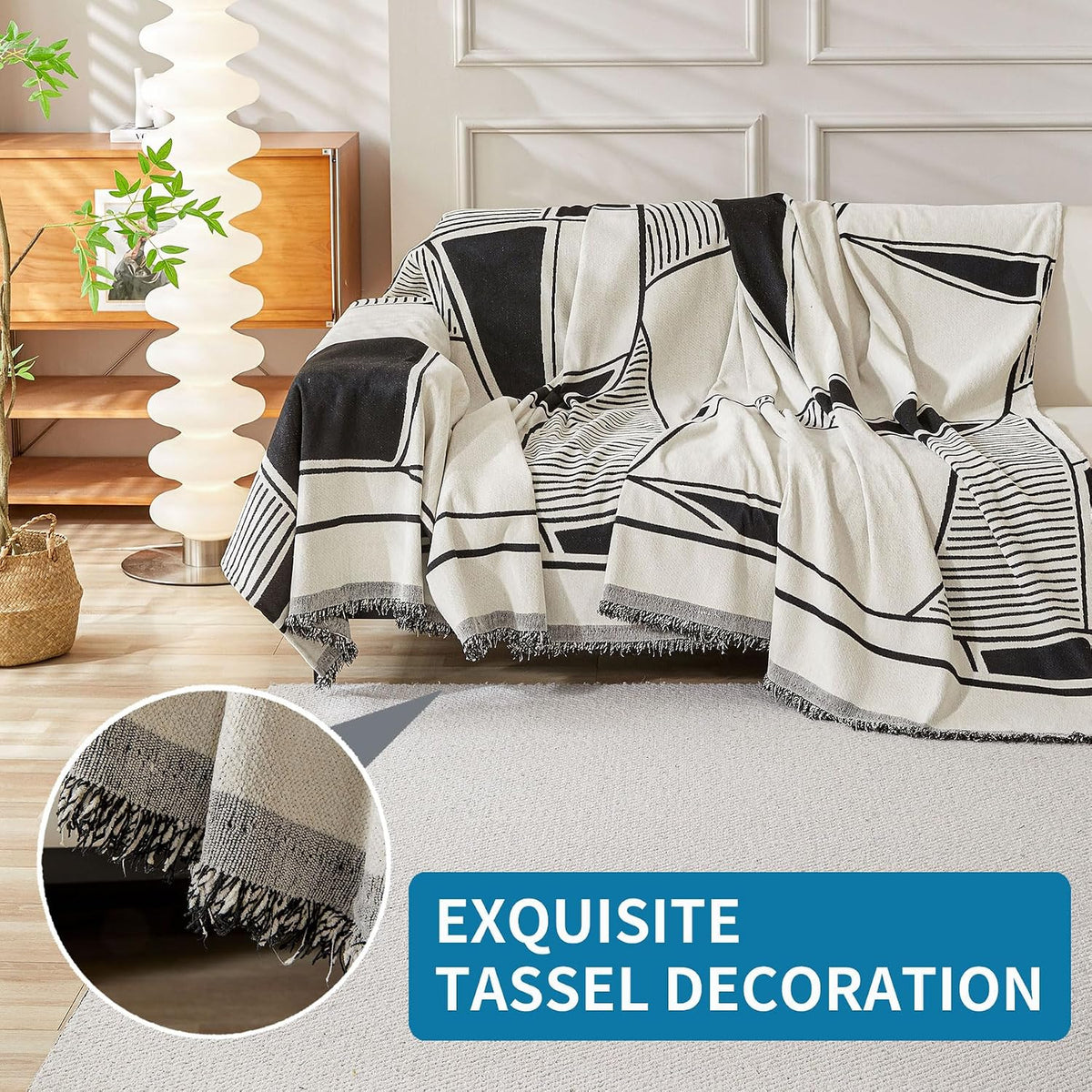 Non Slip Couch Cover Sofa Covers for 3 Cushion Couch Washable sectional Couch Covers for Dogs pet Furniture Protector Couch Cover Blanket for Living Room (Off White, 91"x134")