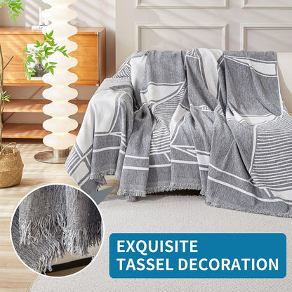 Non Slip Couch Cover Sofa Covers for 3 Cushion Couch Washable sectional Couch Covers for Dogs pet Furniture Protector Couch Cover Blanket for Living Room (Off White, 91"x134")