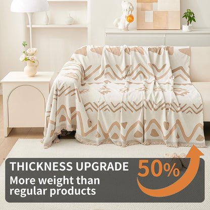 Non Slip Couch Cover Sofa Covers for 3 Cushion Couch Washable sectional Couch Covers for Dogs pet Furniture Protector Couch Cover Blanket for Living Room (Off White, 91"x134")