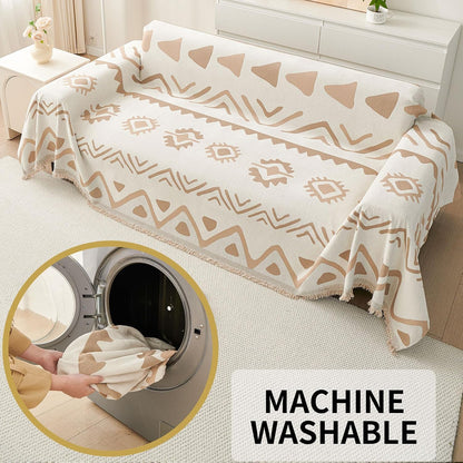Non Slip Couch Cover Sofa Covers for 3 Cushion Couch Washable sectional Couch Covers for Dogs pet Furniture Protector Couch Cover Blanket for Living Room (Off White, 91"x134")