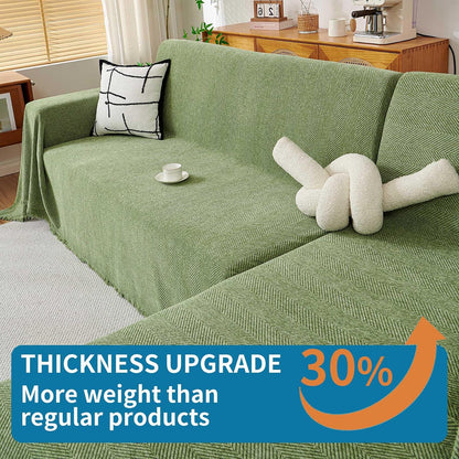 Non Slip Couch Cover Sofa Covers for 3 Cushion Couch Washable sectional Couch Covers for Dogs pet Furniture Protector Couch Cover Blanket for Living Room (Off White, 91"x134")