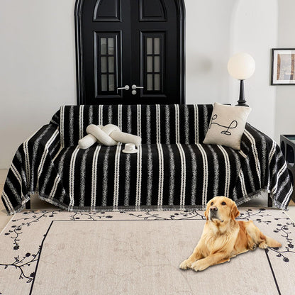 Non Slip Couch Cover Sofa Covers for 3 Cushion Couch Washable sectional Couch Covers for Dogs pet Furniture Protector Couch Cover Blanket for Living Room (Off White, 91"x134")