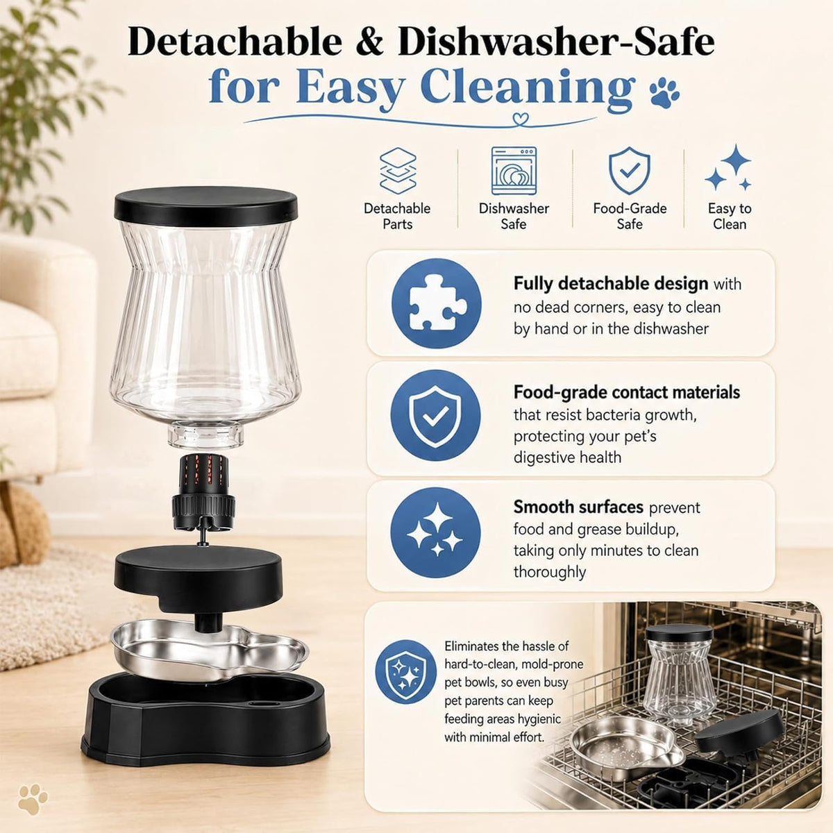 Automatic Dog Feeder and Water Dispenser with Stainless Steel Bowl, Dog Gravity Food Feeder and Waterer for Large Medium Pets 2.1 Gallon x 2