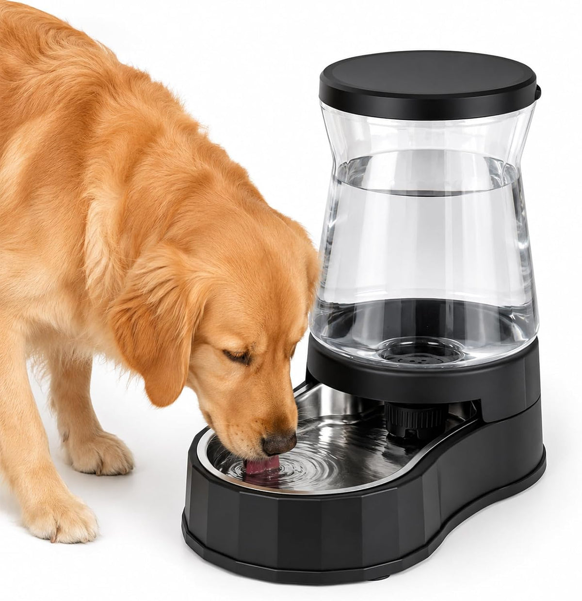 Automatic Dog Feeder and Water Dispenser with Stainless Steel Bowl, Dog Gravity Food Feeder and Waterer for Large Medium Pets 2.1 Gallon x 2