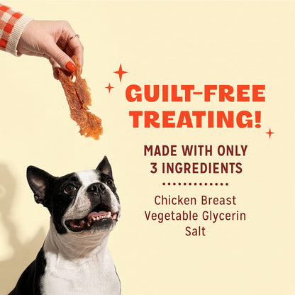 Chicken Jerky Dog Treats, Made with 100% Real Chicken Breast, 16 Ounces, Healthy, Easily Digestible, Long-Lasting, High Protein, Satisfies Dog's Urge to Chew