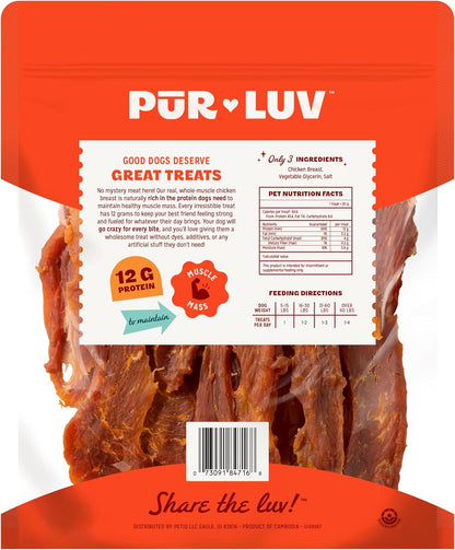 Chicken Jerky Dog Treats, Made with 100% Real Chicken Breast, 16 Ounces, Healthy, Easily Digestible, Long-Lasting, High Protein, Satisfies Dog's Urge to Chew